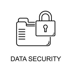 Poster - data security outline icon. Element of finance icon for mobile concept and web apps. Thin line data security outline icon can be used for web and mobile. Premium icon