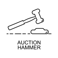 Poster - auction hammer outline icon. Element of finance icon for mobile concept and web apps. Thin line auction hammer outline icon can be used for web and mobile. Premium icon