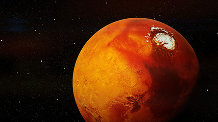 Wall Mural - the beautiful red planet mars