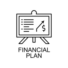 Poster - financial plan outline icon. Element of finance icon for mobile concept and web apps. Thin line financial plan outline icon can be used for web and mobile. Premium icon