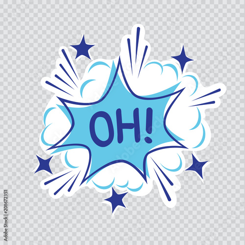 Fotografie, Obraz Cartoon message illustration on transparent background