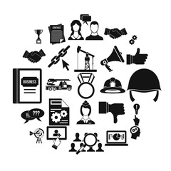 Poster - Head icons set. Simple set of 25 head vector icons for web isolated on white background