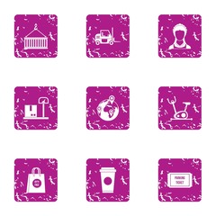 Poster - Loader icons set. Grunge set of 9 loader vector icons for web isolated on white background