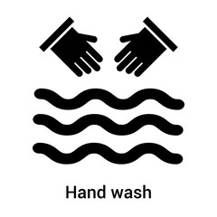 Sticker - Hand wash icon vector sign and symbol isolated on white background, Hand wash logo concept