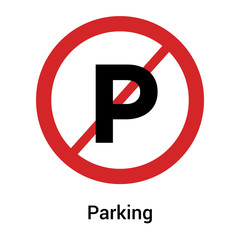 Wall Mural - Parking icon vector sign and symbol isolated on white background, Parking logo concept