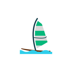 Aufkleber - surfing with a sail flat icon. Element of beach holidays colored icon for mobile concept and web apps. Detailed surfing with a sail flat icon can be used for web and mobile
