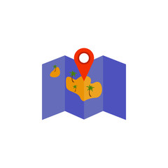 Aufkleber - treasure map flat icon. Element of beach holidays colored icon for mobile concept and web apps. Detailed treasure map flat icon can be used for web and mobile. Premium icon