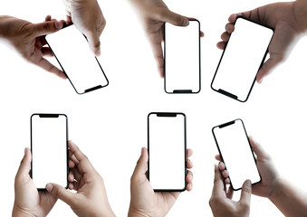 Poster - new phone Technology smartphone with blank screen and modern frame less design