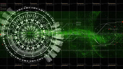 Aufkleber - Futuristic motion element user interface information technology virtual head up display for background computer desktop screen display