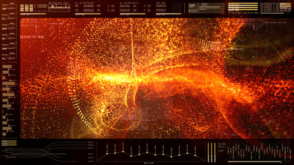 Fototapete - Futuristic motion element user interface information technology virtual head up display for background computer desktop screen display