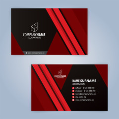 Red and Black modern business card template, Illustration Vector 10