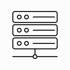 Fototapete - server icon with line style and white background