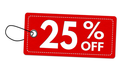 Sticker - Special offer 25% off label or price tag