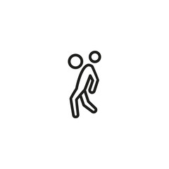 Sticker - Man playing soccer line icon. Football, ball, chest. Team play concept. Can be used for topics like sport, football club, championship.