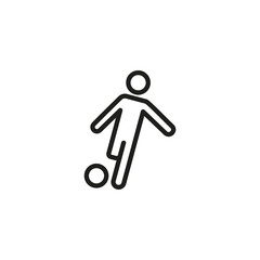 Sticker - Soccer player line icon. Football, ball, athlete, kick. Ball game concept. Can be used for topics like team play, football league, championship, sport.