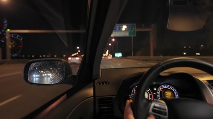 Wall Mural - Driving a car at night