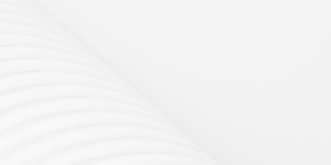 Fototapete - Abstract of white curved architectural pattern background,Concept of future modern facade design on architecture,3d rendering	