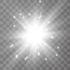 Wall Mural - glow light effect. star burst with sparkles.sun