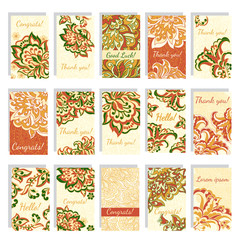 Wall Mural - set of vector greeting cards