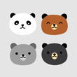 Cute Panda Bear Face Vector Icon