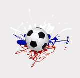 Fototapeta Sport - Soccer Ball with Flag of Russia .