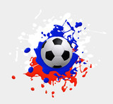 Fototapeta Sport - Soccer Ball with Flag of Russia .