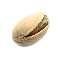 Tasty pistachio nut on white background