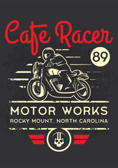 Wall Mural - classic cafe racer motorcycle for printing with grunge texture. t-shirt printing design. retro motor