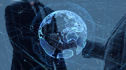 Poster - Global netwrok concept. Business partnership.