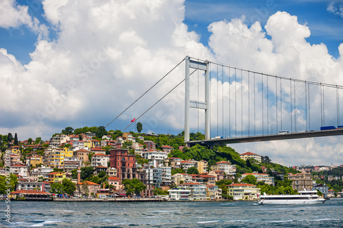 Plakat Fatih sułtanu Mehmet most na Bosphorus cieśninie w Istanbuł, Turcja