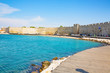 The historic fortification of Rhodes Town, Mediterranean Sea, Rhodes Island, Greece