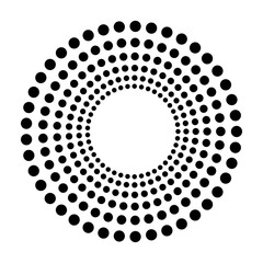 Poster - Black abstract dots isolated on white background in technology background, 3d circles illustration