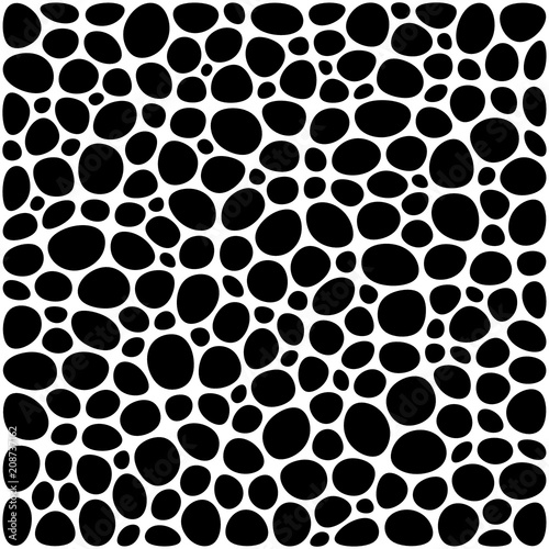Fotografie, Obraz Black circle mosaic tile pattern on white background in technology concept