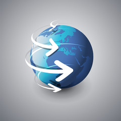 Poster - Earth Globe Design - Global Business, Technology, Globalization Concept, Vector Design Template