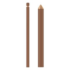 Sticker - Wooden Stick of Brown Color Vector Illustration