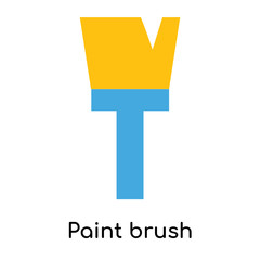 Wall Mural - Paint brush icon vector sign and symbol isolated on white background, Paint brush logo concept
