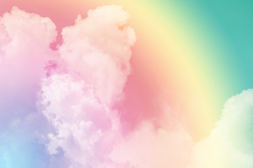 Wall Mural - sun and cloud background with a pastel colored