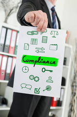 Compliance concept shown by a businessman