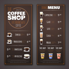 Poster - coffee shop menu vector design template