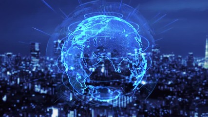 Aufkleber - Smart city and global communication network concept. IoT(Internet of Things). ICT(Information Communication Technology).
