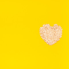 Top view of oatmeal flakes in minimal style