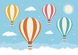 Cartoon Vector Hot Air Balloons