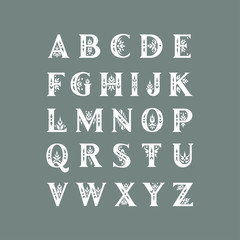 Aufkleber - Vector decorative alphabet. Serif capital letters decorated with vintage flourishes. For initials, monograms, wedding design.