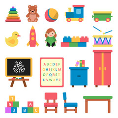 Poster - various toys for preschool kids