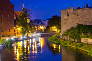 Poster - Bydgoszcz during the night, Poland