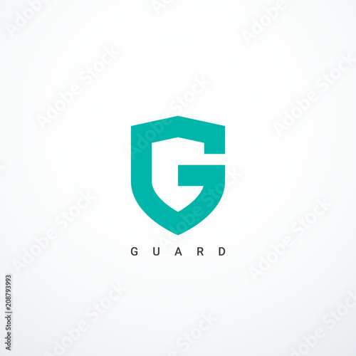 Vector guard shield icon. Guard logo Poster Mural XXL
