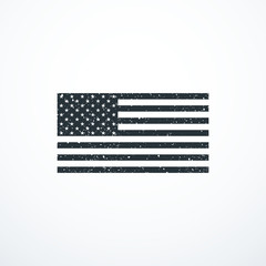 Vector grunge monochrome USA flag