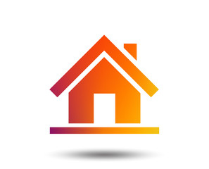 Poster - Home sign icon. Main page button. Navigation symbol. Blurred gradient design element. Vivid graphic flat icon. Vector