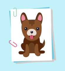 Sticker - Dog with Tongue Puppy Poster Vector Illustration