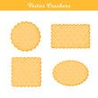 © Olha - Vector Illustration. Set of health crackers. Isolated cookie